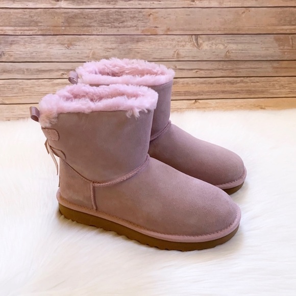 UGG Mini Continuity Bow Boots In Pink Crystal - Picture 3 of 6